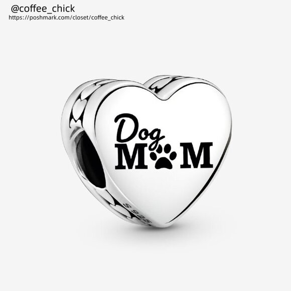 Pandora Engravable Dog Mom Heart Charm - Picture 1 of 2